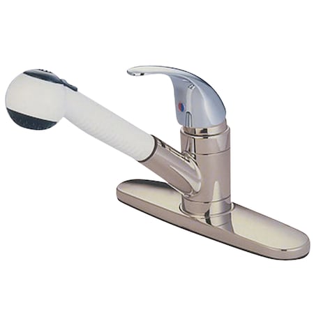 Kingston Brass Legacy Pull-Out Kitchen Faucet, Brushed Nickel/Chrome KB6707LL